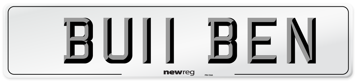 BU11 BEN Number Plate from New Reg